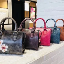 XHTY кожаные ручные сумочки с росписью ручной Матовый первый слой воловьей кожи сумка через плечо сумка на заказ Boston сумка