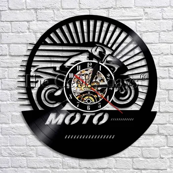 

Extreme Moto Racing Vinyl Record 3D Wall Clock Fan Wall Art Decor Original Gift Unique Decorative Vinyl Clock Wall Watch