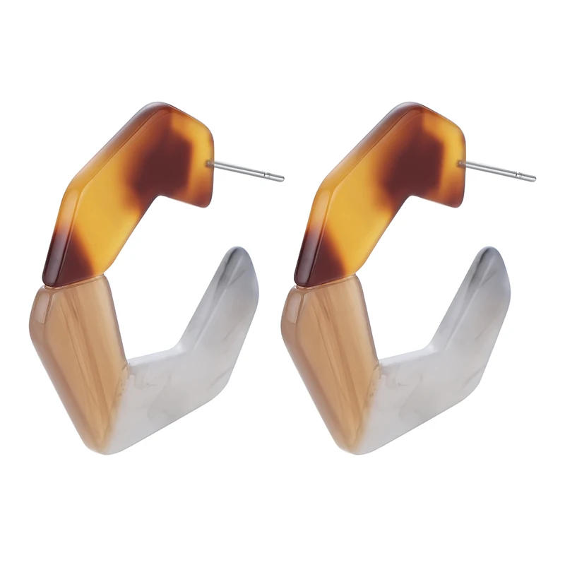 Earrings Fasion Jewelry Geometrically Irregular C-shape Resin Acrylic for Women Exaggerated Bending Leopard Wholesale | Украшения и
