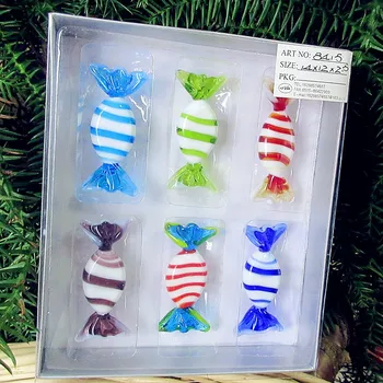 

6pcs new custom antique art handmade murano glass sweets wedding candy christmas tree decoration ornaments gifts
