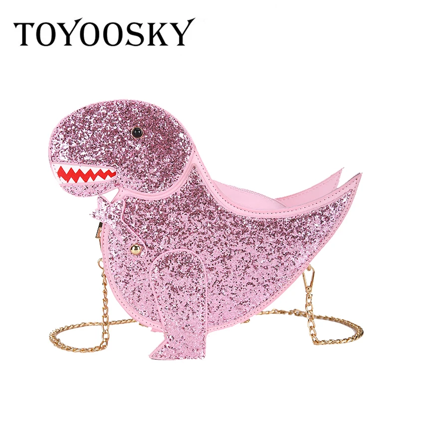 Personalità Alla Delle Black Della Modo Femminile Disegno Mini Crossbody Dell'unità Messaggero Borsa Fl Donne red Dinosauro Cuoio Catena Del pink Sacchetto Moda Di Elaborazione Spalla rrAxnqd6