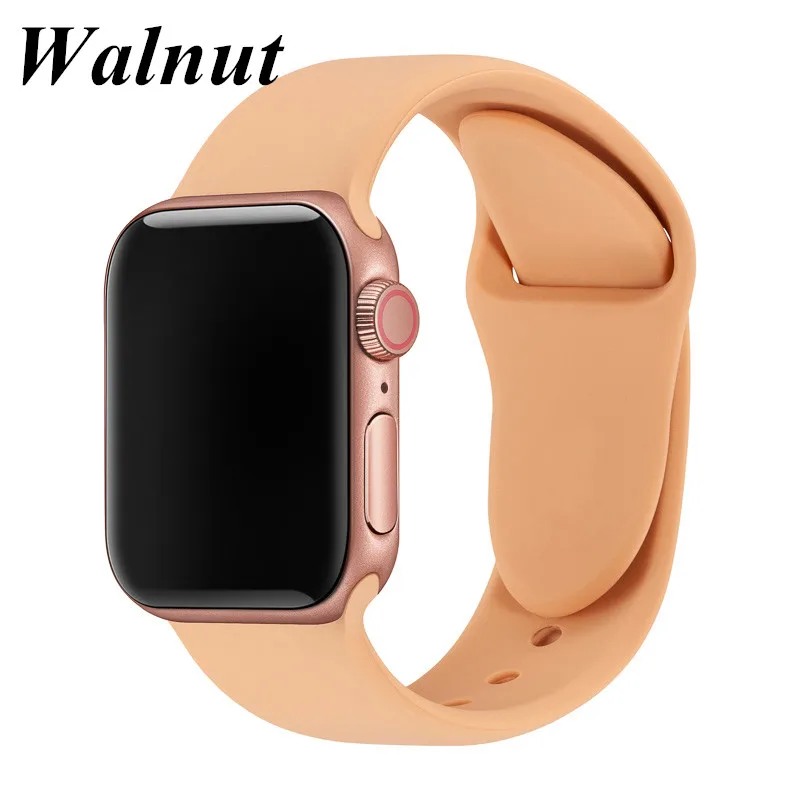 Ремешок для Apple Watch Series 3 2 1 38 мм 42 мм мягкий силиконовый дышащий сменный ремешок Спортивная петля для iwatch series 4 40 мм 44 мм - Цвет ремешка: Walnut