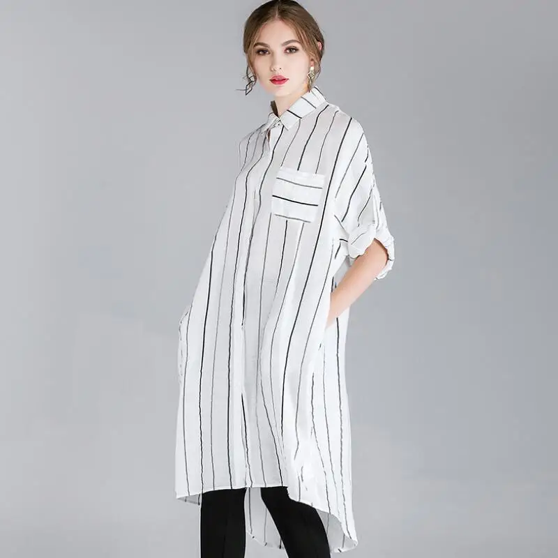 الكورية ملابس عصرية زائد حجم امرأة قمصان عارضة طويل بلايز فضفاضة ومريحة طويلة الأكمام بلوزة