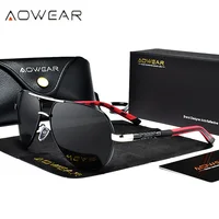 AOWEAR Aviation lunettes de soleil polarisées hommes en aluminium conduite miroir lunettes de soleil mâle marque concepteur rétro lunettes accessoires gafas 2