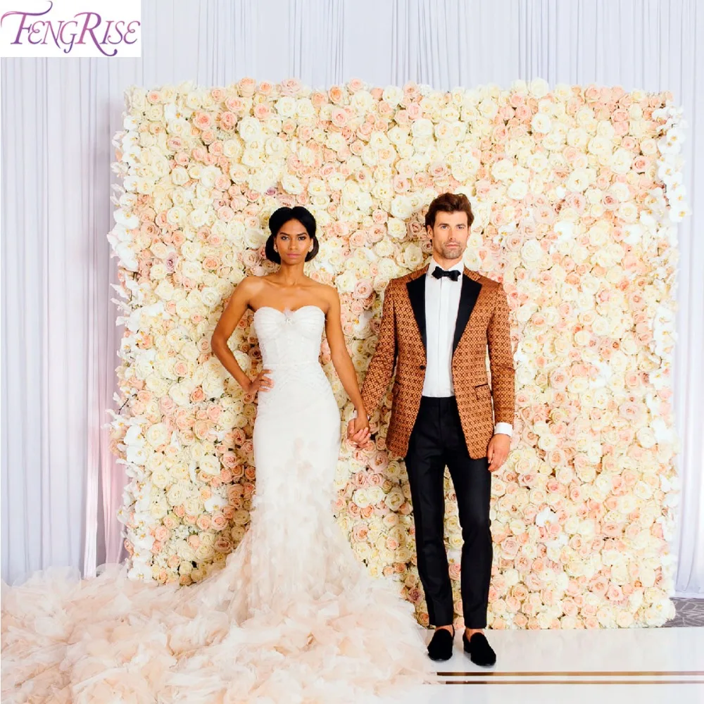 

FENGRISE 40*60cm Rose Silk Flower Wall Wedding Artificial Decoration Artificial Dried Flower Wall Flower Backdrop Wedding Decor