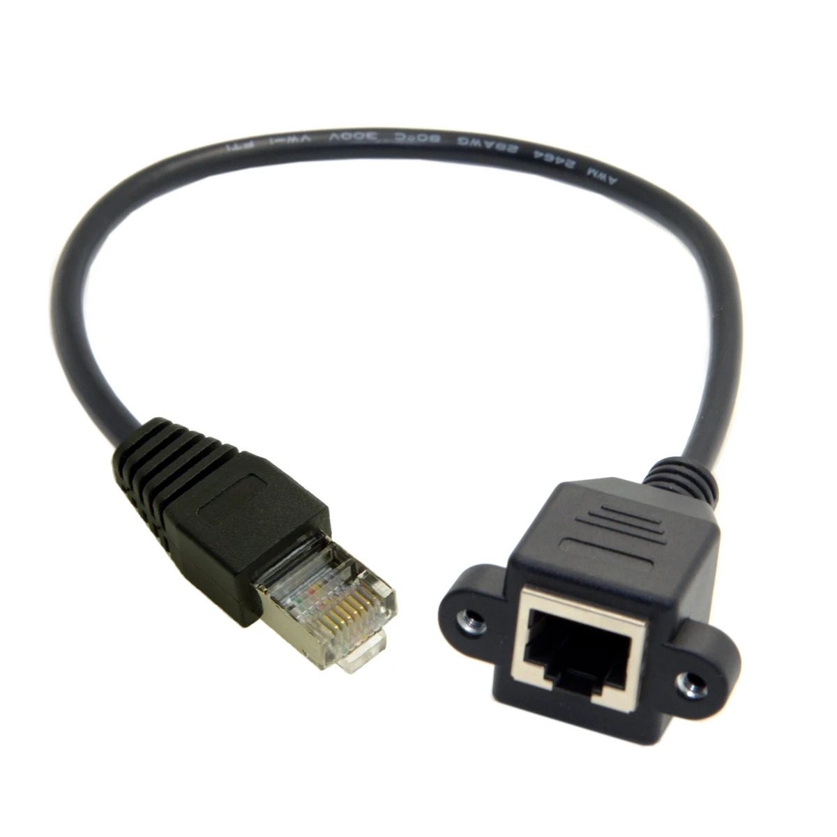 

8P8C FTP STP UTP Cat 5e Male to Female Lan Ethernet Network Extension Cable with Panel Mount Holes 30cm