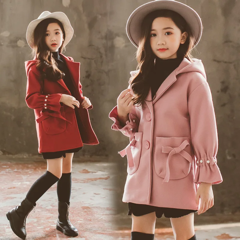 

Girls Jacket 2018 Autumn Winter Jackets For Girls Wool Coats Fashion Children Clothing Girls Outerwear Coat 4 6 8 10 12 13 Years