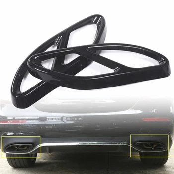

Black Exhaust Muffler Cover Exterior For Mercedes-Benz CLA Class C117 2016 Replacement 2Pcs Moulding Parts