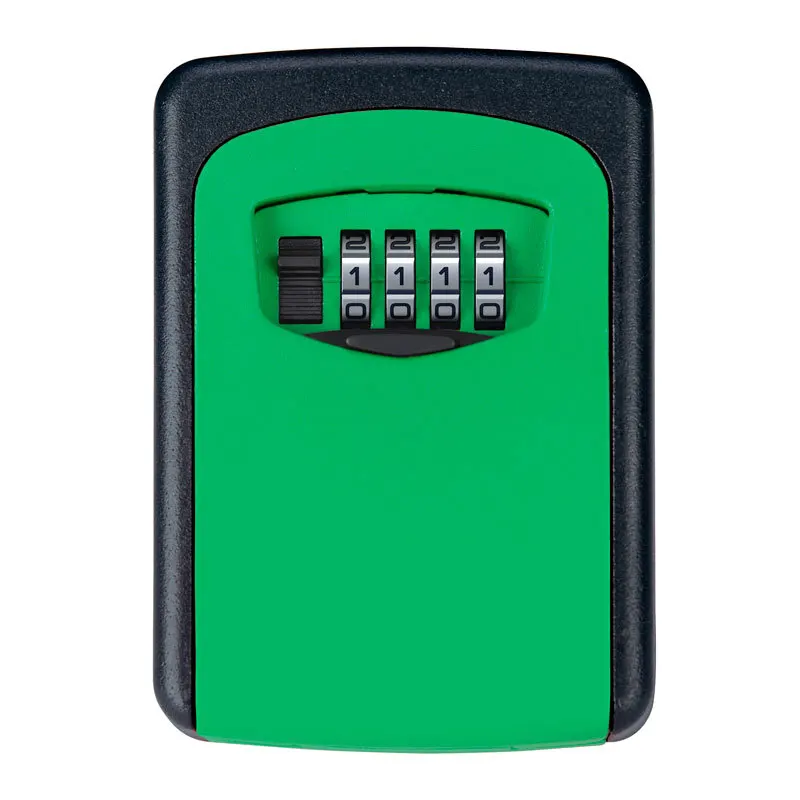 Настенное крепление для хранения ключей Коробка Организатор безопасности ключ дверной замок с 4 цифры по ценам от производителя Комбинации пароль цинковый сплав секрет - Цвет: Green