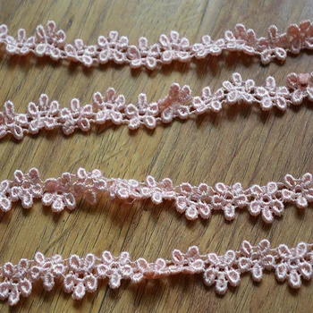 

1.5cm width (16yards/lot) light pink flower water soluble laceTrim with high quality for garment accessories and wedding 169101