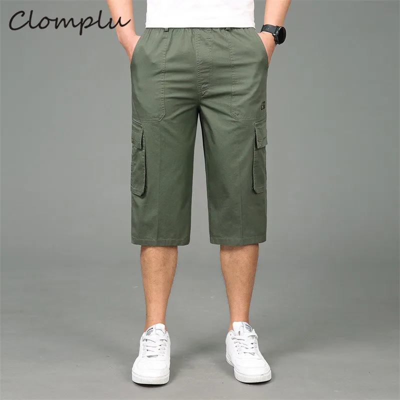 Clomplu Cargo Shorts Mens 3/4 Trousers Plus Size Summer Male Short Pants 2019 New Clothes for Men Quality Elastic Waist Clomplu Cargo Shorts Mens 3/4 Trousers Plus Size Summer Male Short Pants 2019 New Clothes for Men Quality Elastic Waist