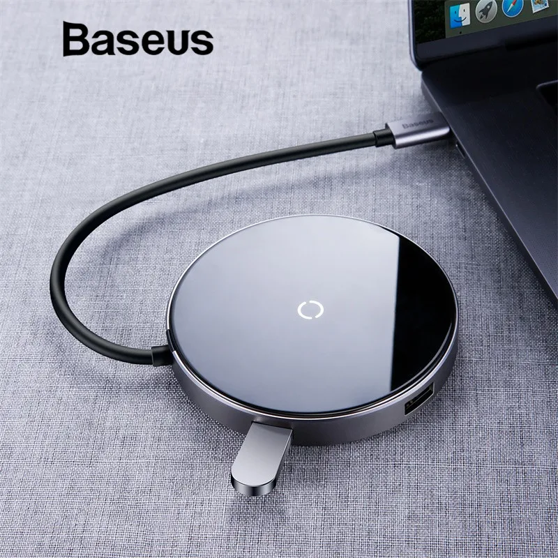 

Baseus USB C HUB to USB 3.0 HUB HDMI Adapter QI Wireless Charger USB Splitter for MacBook Pro Accessories 6 Ports Type USB-C HUB