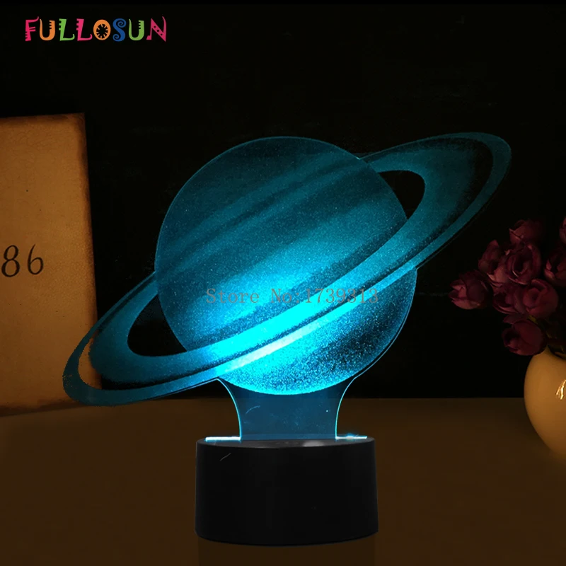

Saturn Table Lamp USB LED 3D Lights 7 Colors Novelty LED Night Lamp as Kids Toy Gifts