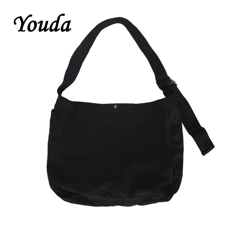 

Youda Literary Ladies Large Capacity Slung Canvas Bag Simple Style Student Shoulder Bags Solid Color Tote Classic Casual Handbag