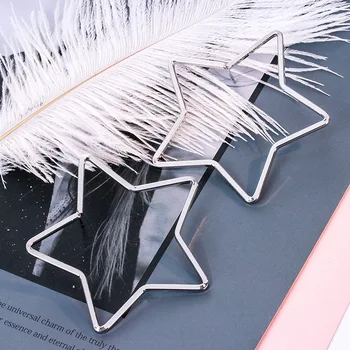

Manxiuni Big Star earring hollow fashion jewelry hyperbole punk style metal gold stud earring Europe and the United State hot