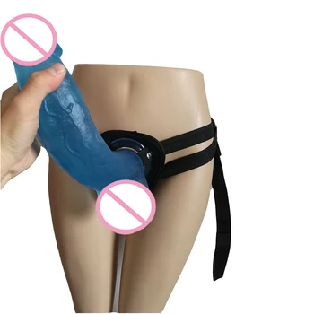 HOWOSEX big dildos Strap On Dildo suction cup O-ring Adjustable Leather Panties Ultra Harness Strapon Penis For Lesbian sextoy 2