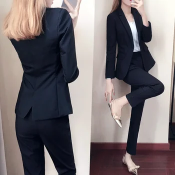 

Suit jacket female casual fashion England spring 2019 temperament small fragrance OL business professional small suit suit