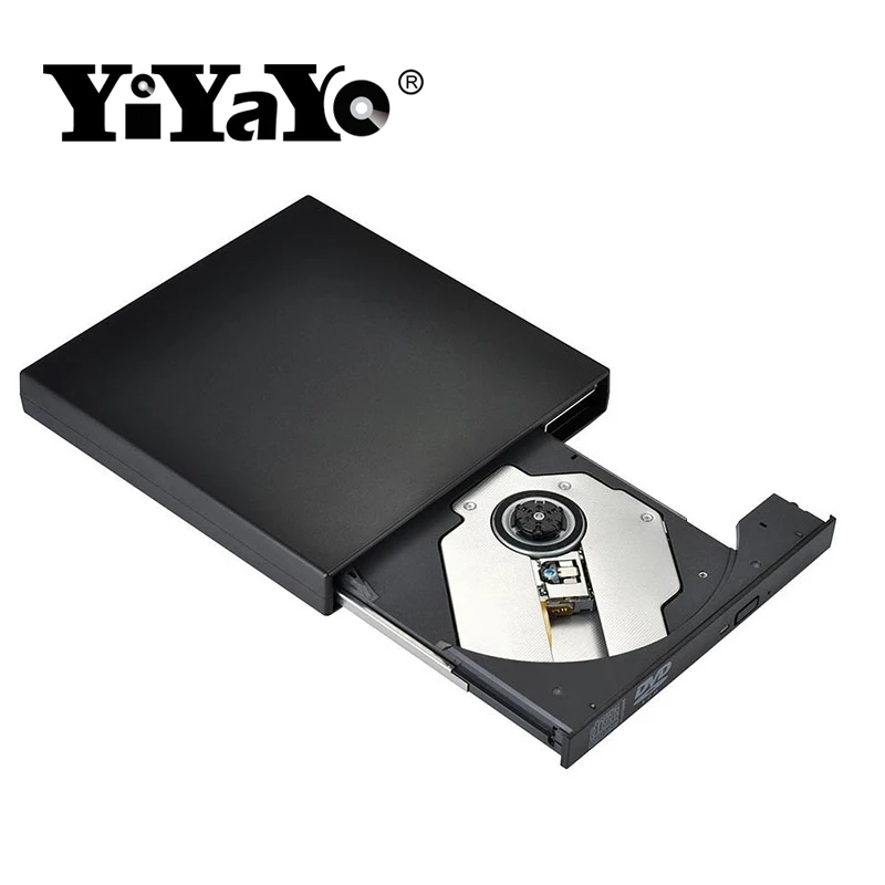 YiYaYo External DVD ROM Optical Drive USB 2.0 CD/DVD-ROM CD-RW Player Burner Slim Portable Reader Recorder Portatil for Laptop