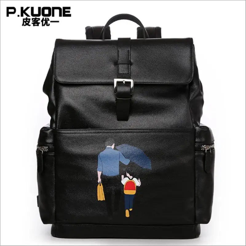 

Fashion Genuine Leather Men Backpack High Quality Waterproof For Women School Bag Famous Brand Casual Backpack Travel Daypacks