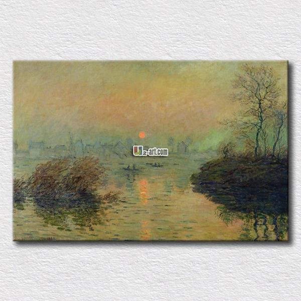 

Soleil couchant sur la Seine by Claude Monet paint canvas pictures for home decoration high quality