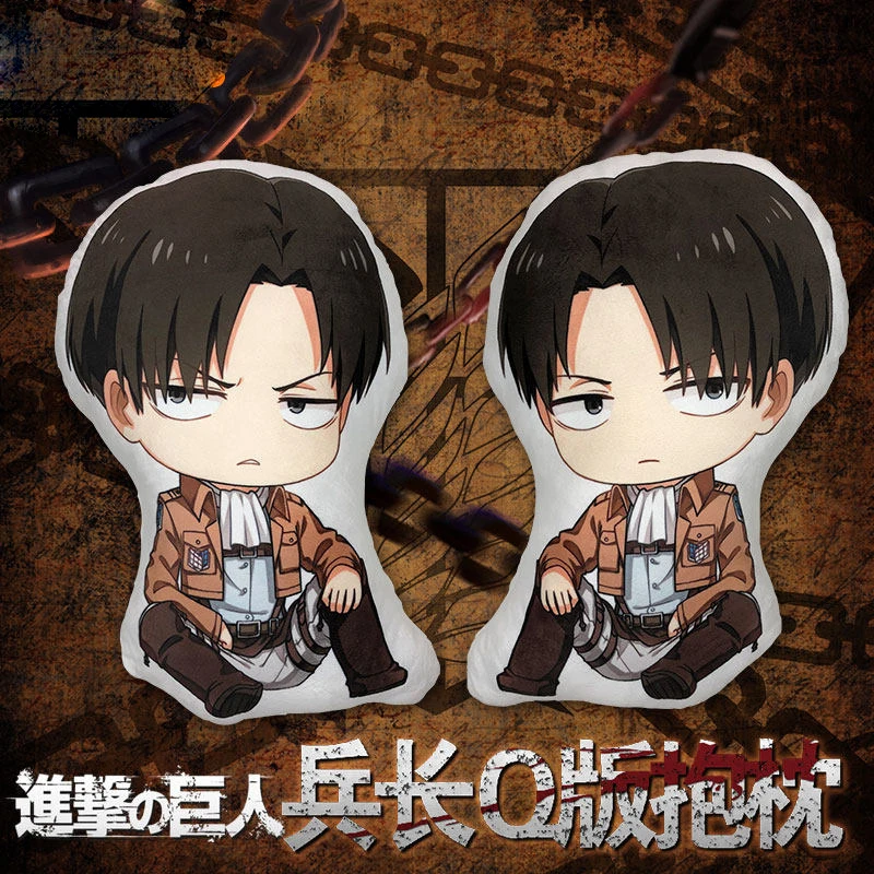 

Japan Anime Attack on Titan Levi Rivaille Ackerman Cosplay Doll Soft Plush Stuffed Cushion Throw Pillow Toy Boy Holiday Gifts