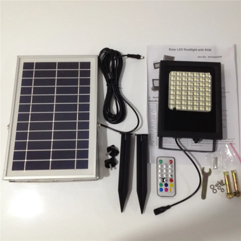 1 шт. водонепроницаемый Солнечный Прожектор 56 LED RGBWW прожектор сфокусированный