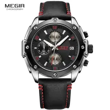 ^#Cheap MEGIR Men's Chronograph Quartz Watches Fashion Black Leather Strap Luminous Analogue Sports Wrist Watch for Man 2074GS-BK-1N8 ^#Cheap MEGIR Men's Chronograph Quartz Watches Fashion Black Leather Strap Luminous Analogue Sports Wrist Watch for Man 2074GS-BK-1N8