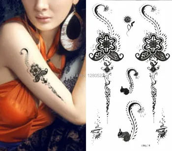 

3sheets lovely Waterproof Temporary Tattoo Henna Tattoo stickers tatuagem temporaria women body art free shipping