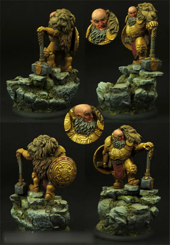 

[tuskmodel] 54MM resin model kit dwarf lord (includ base)