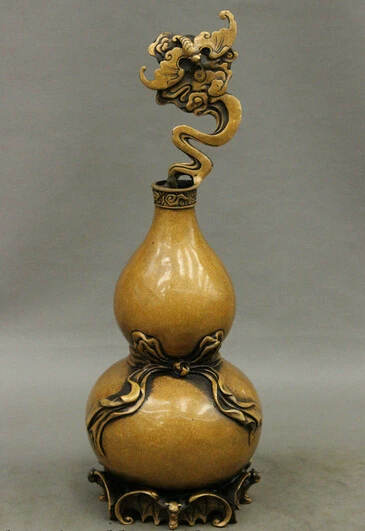 

shitou 002969 14" Chinese Taoism ZhenZhai Pure Bronze Bottle Gourd Cucurbit Statue Sculpture discount 30% (C0324)