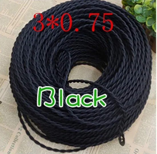 5m / a lot 3 cores colors fabric wire 3*0.75mm cable retro textile woven mesh and the vintage | Освещение