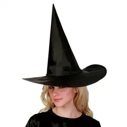 6 шт. взрослых женские черные шапки Хэллоуин остроконечные кепки черный Хэллоуин ведьмы костюм аксессуар Лидер продаж Femme