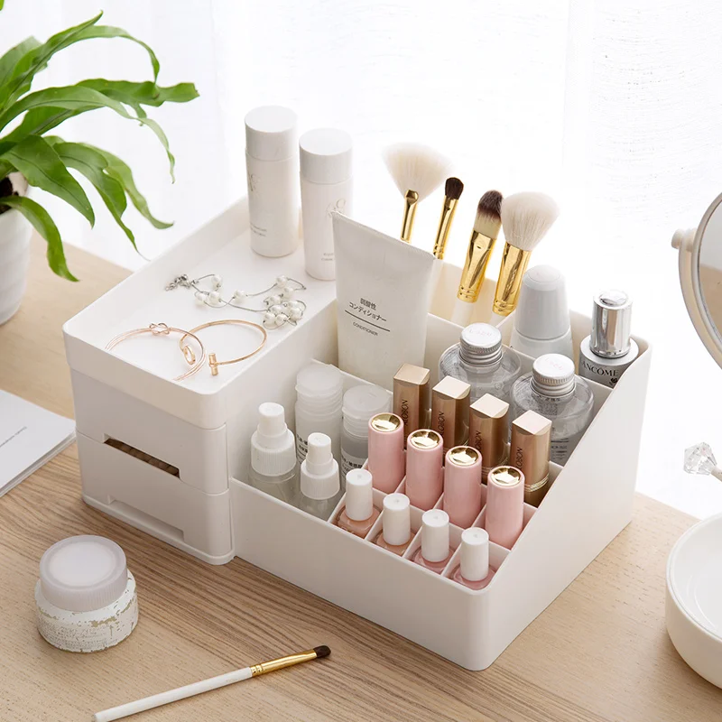 Cosmetic Storage Box Dressing Table Storage Rack Desktop Drawer Multi-grid Lipstick Rack Makeup Organizer Storage Container5