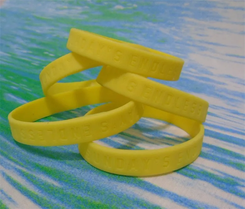 Domingo sem Fim Pulseiras para Presentes Lote Alta Qualidade 1 2 Polegada Gravar Borracha Silicone P16091301 50 Pçs - 4 50 pçs lote alta qualidade 1 2