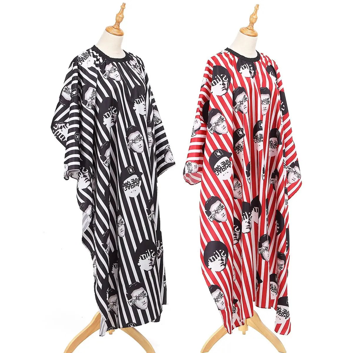 

2 Styles Pro Salon Stripe Hairdressing Cape Barber Haircutting Waterproof Cover Gown Hairdresser Cloth