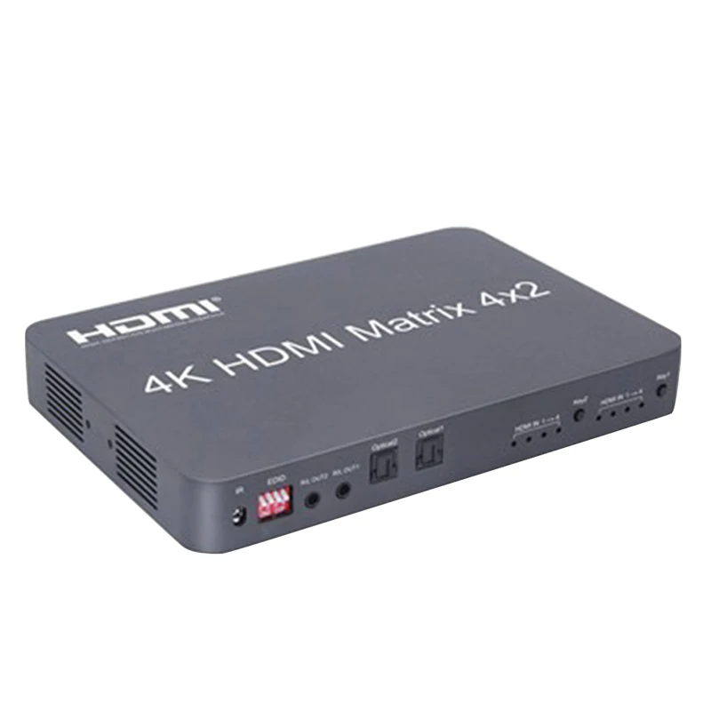 SZBITC 4K HDMI матрица 4x2 Выключатель HDMI делитель 4 в 2 Выход V2.0 EDID Full HD 1080P@ 60 Гц 3,5 мм аудио выход с ИК-пультом дистанционного управления