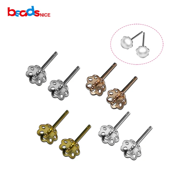 925 Sterling Silver Flower Earring Base Finding Fashionable 925 Sterling Silver Flower Earring Base Finding Fashionable Jewelry For Woman 10pair Per Lot