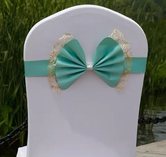 100 шт., дизайн, стул с бантом на спине, лента бантик на стул, ленточный стул, пояса для вечерние свадебные украшения, повязки для кресел - Цвет: Blue