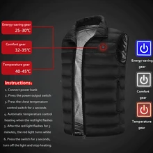 Мужская жилетка с USB подогревом, мужская зимняя куртка с подогревом, мужская верхняя одежда для пеших прогулок, тепловая САМОНАГРЕВАЮЩАЯСЯ жилетка 6562
