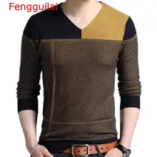 Fengguilai дизайнерский пуловер пэчворк мужской свитер платье Джерси трикотажные свитера Мужская одежда зауженного покроя трикотаж мода