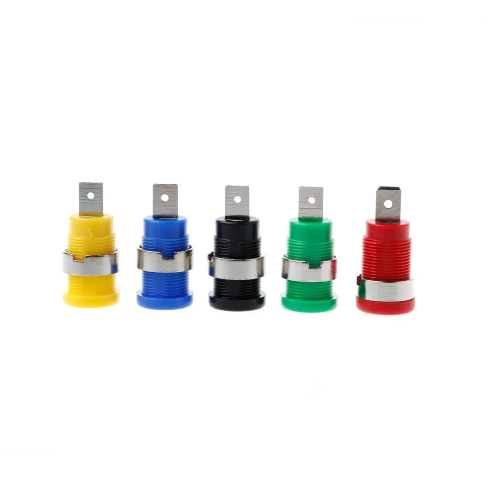 

5 Pcs 4mm Banana Plugs Female Jack Socket Plug Wire Connector 5 Colors Terminals Connectors