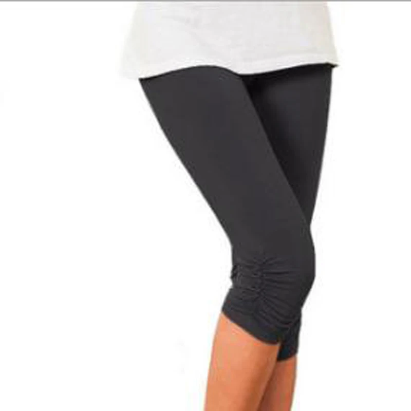 Повседневные однотонные укороченные короткие леггинсы с широким поясом для велоспорта летние современные женские брюки