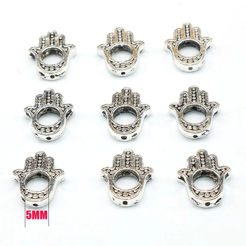 

16*13mm Tibetan Silver Evil Eye Loose Spacer Beads Charms Accessories DIY Needlework Making Hamsa Hand Shaped Loose Beads