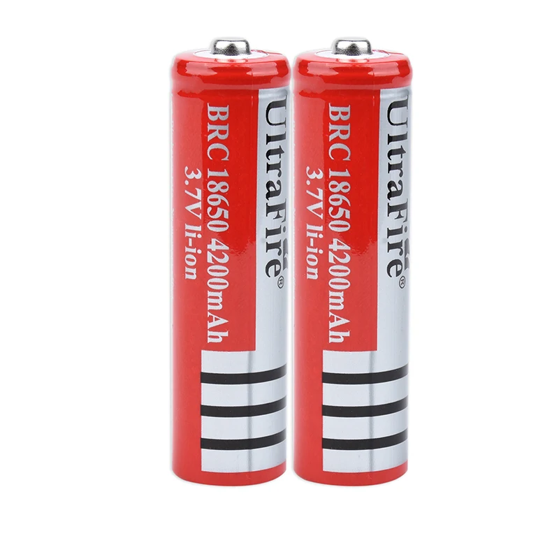 Высокая емкость 2 шт 18650 аккумуляторная батарея 4200mAh 4200 mah 3 7 V литий ионная фонарик