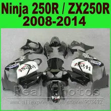 Black white WEST Kawasaki Ninja 250r Fairings bod kit 2008 - 2014 EX250 2009 2010 2011 2012 ZX 250 fairing kits parts R4Y702