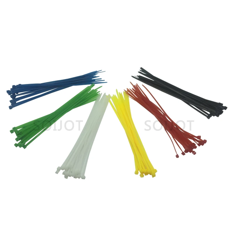 Самоблокирующиеся пластиковые нейлоновые кабельные стяжки на молнии 100 шт синие кабельные стяжки крепежные Петли Кабеля различные спецификации