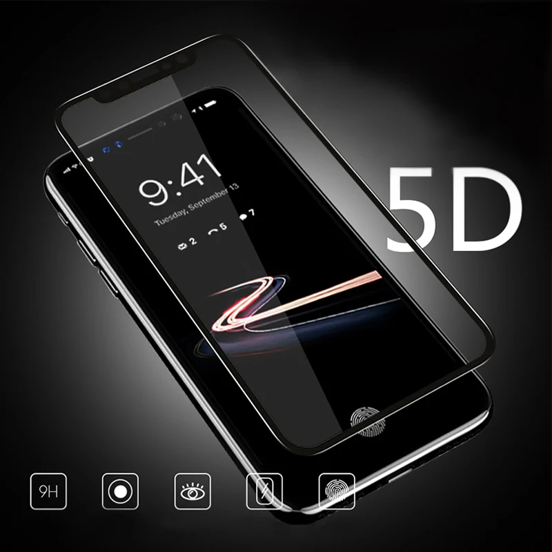 Motjerna 5D закругленные края полное покрытие закаленное стекло для Iphone X 8 7 6s 6 Plus Strenthen защита экрана стеклянная пленка