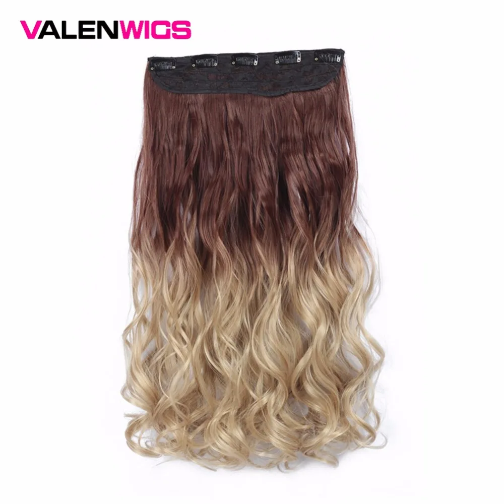 Valen Wigs Long Synthetic Hair Heat Resistant Hairpiece One Piece Clip