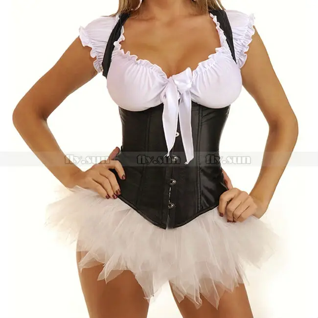Corset black underbust xl satin