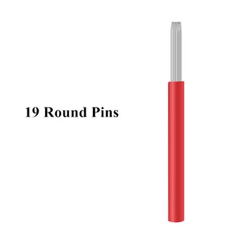 

50Pcs 19 Round needles for manual pen Semi permanent makeup manual fog pen needle R19 microblading eyebrow pen needles
